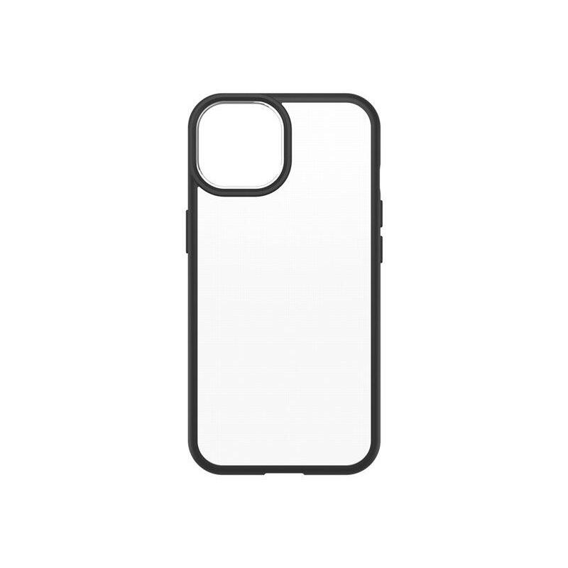 Otterbox React Series Carcasa Trasera Para Telfono Mvil Antimicrobiano Policarbonato, Goma Sinttica Cristal Negro (Transparente/Negro) Para Apple Iphone 14