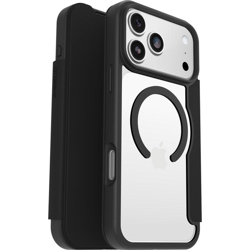 Otterbox React Series Funda Con Tapa Para Teléfono Móvil Compatibilidad Con Magsafe Cristal Negro (Transparente/Negro) Para Apple Iphone 17 Pro Max