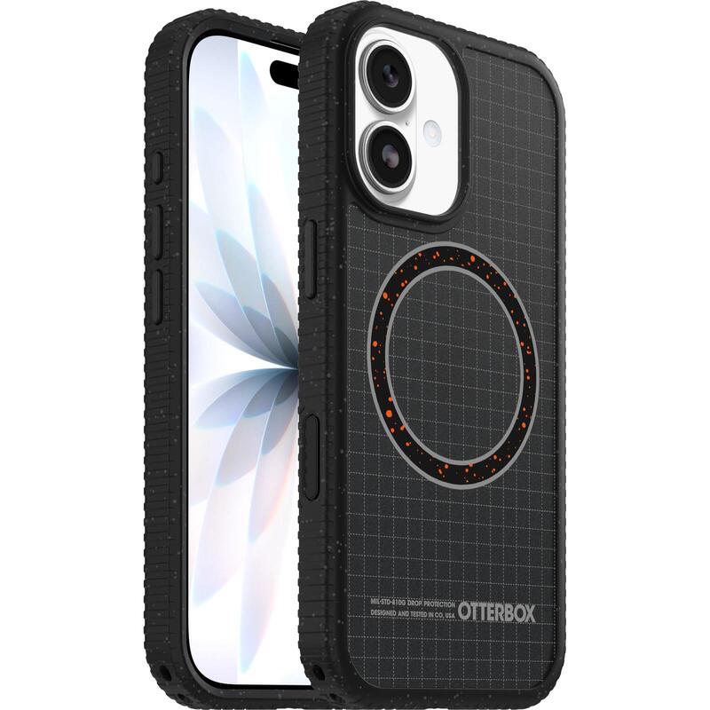 Otterbox Sole Series Carcasa Trasera Para Teléfono Móvil Compatibilidad Con Magsafe Policarbonato Tejido De Nylon Elastómero Termoplástico (Tpe) Imán Midnight Circuit (Black) Para Apple Iphone 17