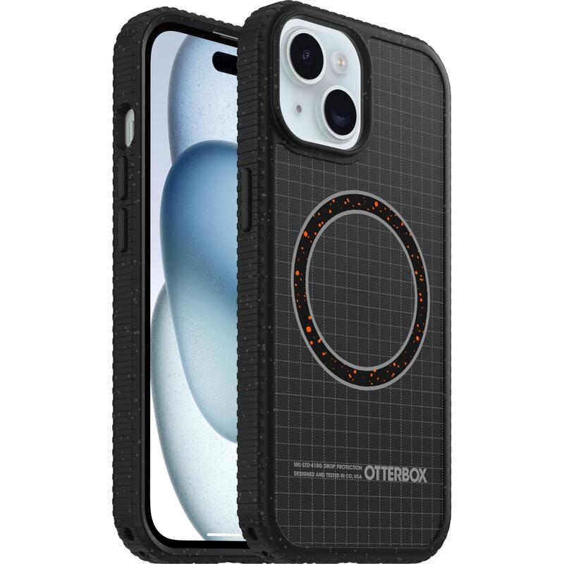 Otterbox Sole Series Carcasa Trasera Para Teléfono Móvil Compatibilidad Con Magsafe Tejido Circuito Medianoche (Negro) Para Apple Iphone 13 14 15 16e
