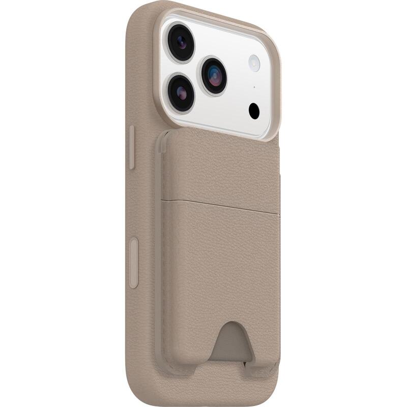 Otterbox Symmetry Series Billetera Para Tarjeta De Crédito Compatibilidad Con Magsafe Cuero De Cactus Poliuretano Gris Comodidad (Beige)