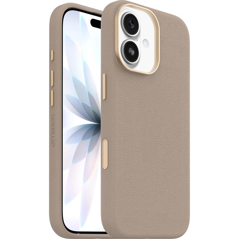 Otterbox Symmetry Series Carcasa Trasera Para Teléfono Móvil Compatibilidad Con Magsafe Cuero De Cactus Imán Poliuretano Gris Comodidad (Beige) Para Apple Iphone 17