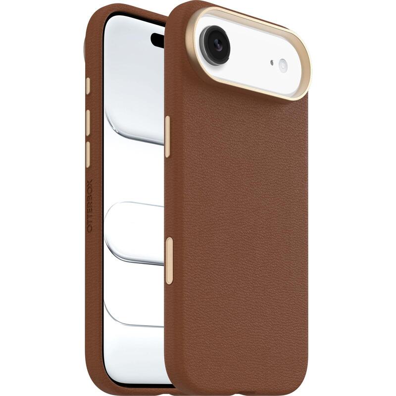 Otterbox Symmetry Series Carcasa Trasera Para Teléfono Móvil Compatibilidad Con Magsafe Cuero De Cactus Imán Poliuretano Silla De Montar Desértica (Marrón) Para Apple Iphone Air