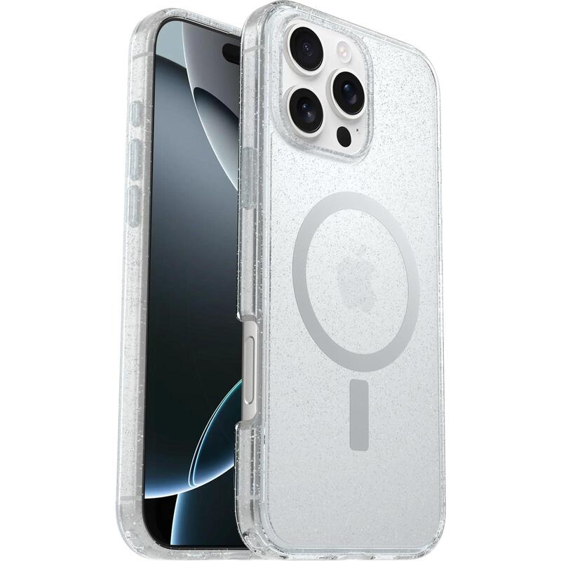 Otterbox Symmetry Series Carcasa Trasera Para Teléfono Móvil Compatibilidad Con Magsafe Policarbonato Elastómero Termoplástico (Tpe) Polvo Estelar 3.0 (Transparente) Para Apple Iphone 16 Pro Max