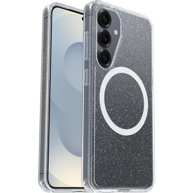 Otterbox Symmetry Series Clear Carcasa Trasera Para Teléfono Móvil Con Imanes Capa De Policarbonato Elastómero Termoplástico (Tpe) Polvo Estelar 3.0 (Transparente) Para Samsung Galaxy S25