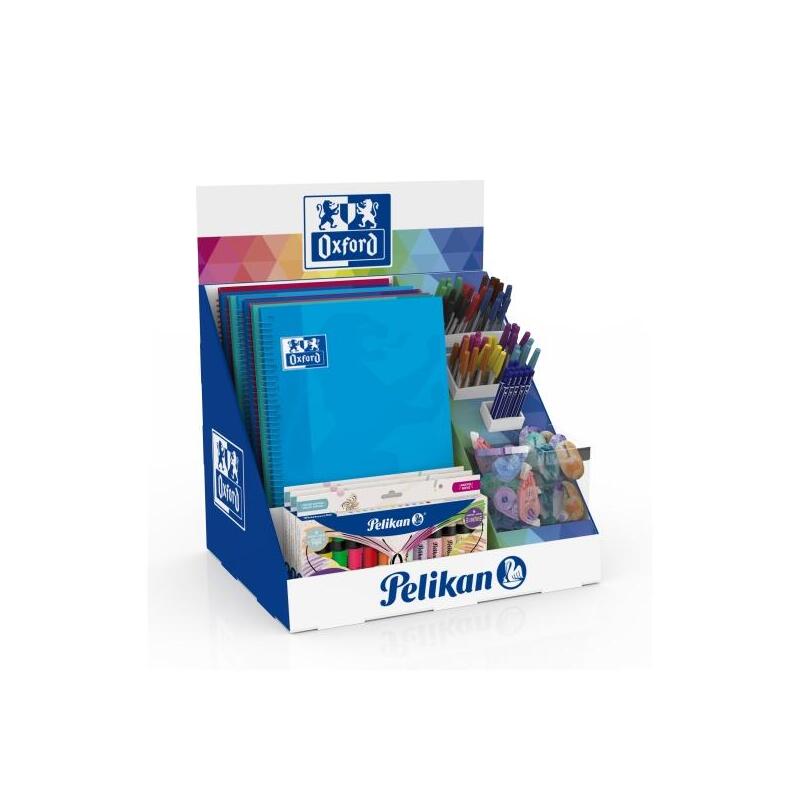 Oxford Expositor Con 5 Cuadernos - 20 Correctores En Cinta - 20 Gomas De Borrar - 50 Boligrafos De Colores - 12