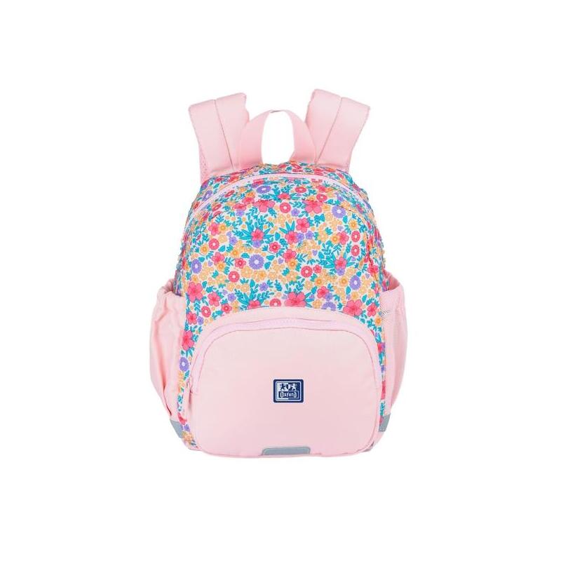 Oxford Floral Mochila Infantil 8.5l - 2 Bolsillos Laterales Con Goma Eslastica - Espalda Acolchada Ergonomica -