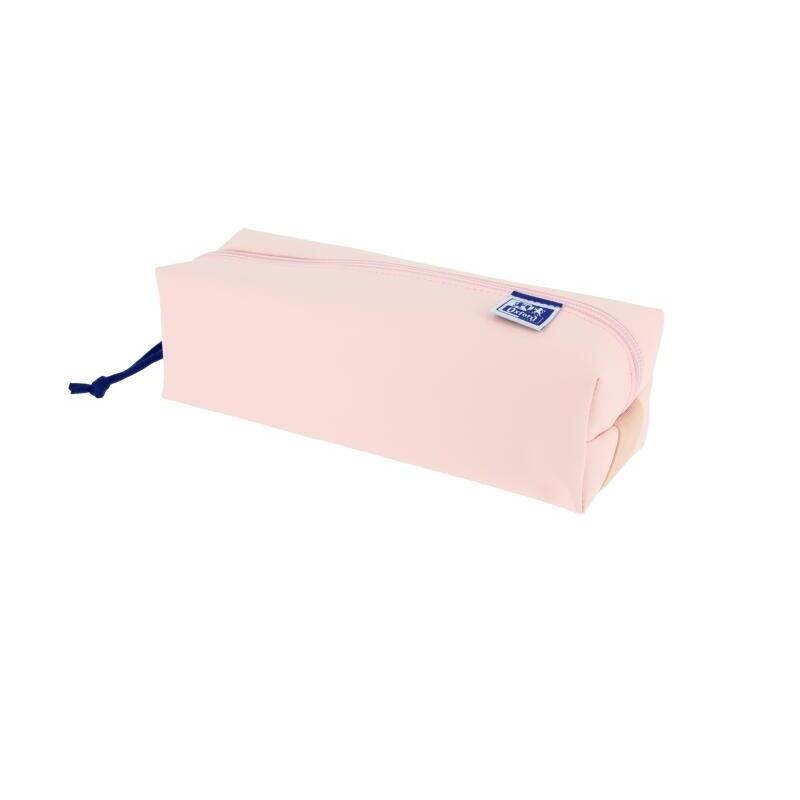 Oxford Live & Go Estuche Cuadrado Grande - Material Acolchado - Goma Elastica Para Unirlo Al Cuaderno - Rosa