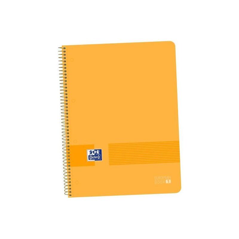 Oxford Live&Go Cuaderno Europeanbook 1 Espiral 80h 5x5 T/Plástico A4+ Azul Melocotón -5u-