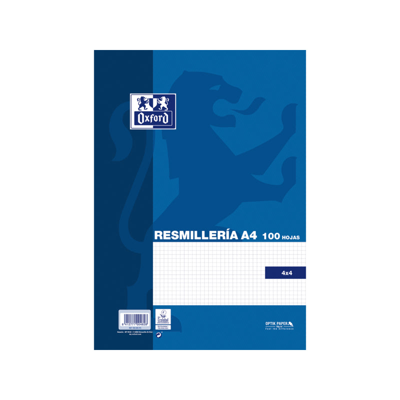 Oxford School Classic Paquete De 100 Hojas A4 Cuadricula 4x4