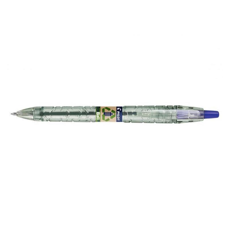 Pack 10 Unidades Pilot Boligrafo De Bola Retractil B2p Ecoball Begreen - Punta Redonda 1mm - Trazo 0.27mm - 86,64% De Plastico Reciclado - Recargable - Color Azul