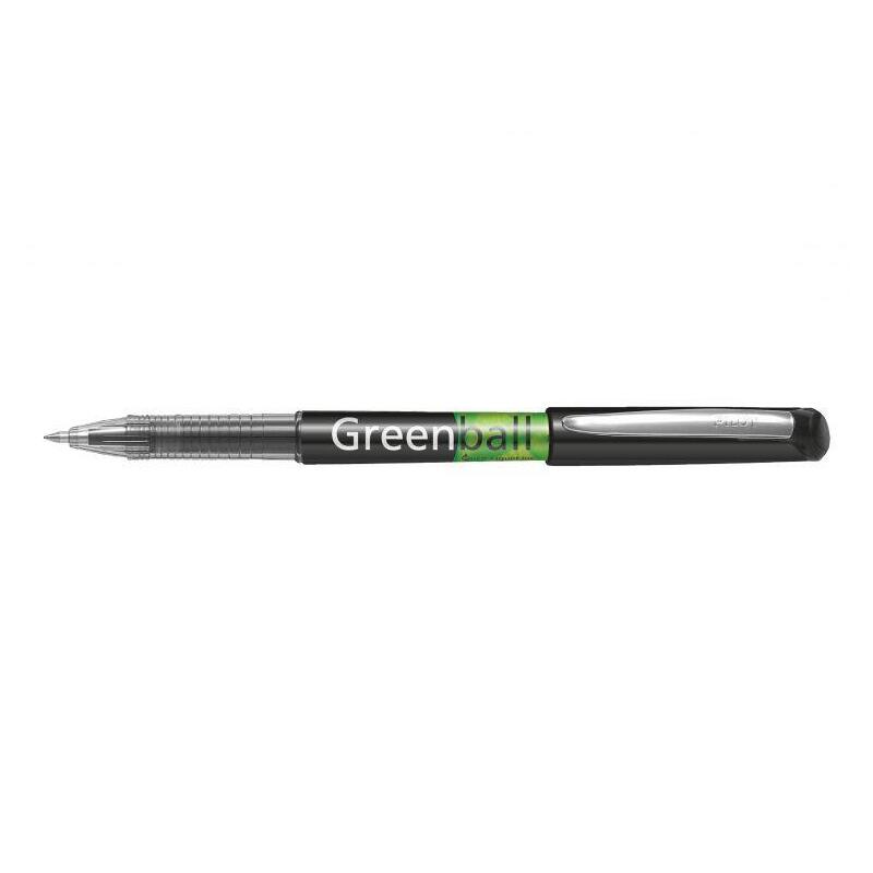 Pack 10 Unidades Pilot Boligrafo De Tinta Liquida Greenball - Recargable - Fabricado Con Plastico Reciclado - Punta Media 0.7mm - Trazo 0.35mm - Color Rojo
