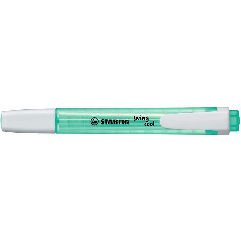 Pack 10 Unidades Stabilo Swing Cool Marcador Fluorescente - Cuerpo Plano - Punta Biselada - Trazo Entre 1 Y 4mm - Tinta Con Base De Agua - Antisecado - Color Turquesa