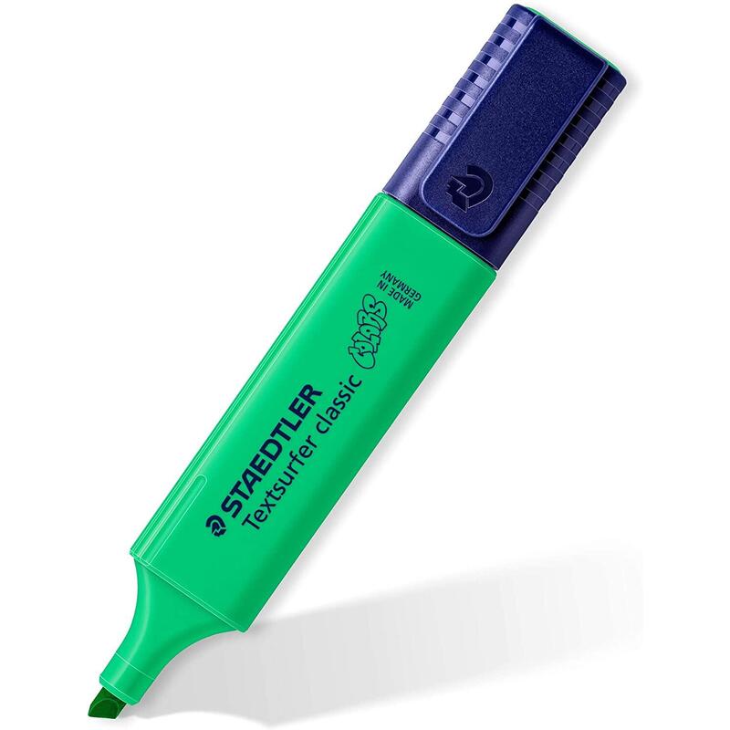 Pack 10 Unidades Staedtler Textsurfer Classic 364 Rotulador Marcador Fluorescente - Punta Biselada - Trazo Entre 1mm-5mm - Tinta Con Base De Agua - Color Verde Palido