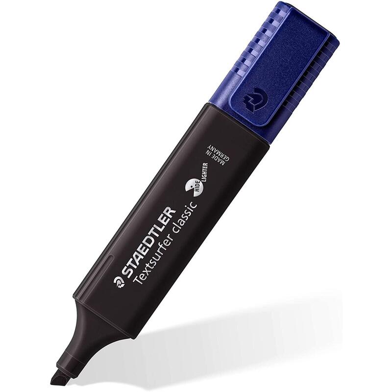 Pack 10 Unidades Staedtler Textsurfer Classic 364 Vintage Rotulador Marcador Fluorescente - Punta Biselada - Trazo Entre 1mm-5mm - Tinta Con Base De Agua - Color Negro