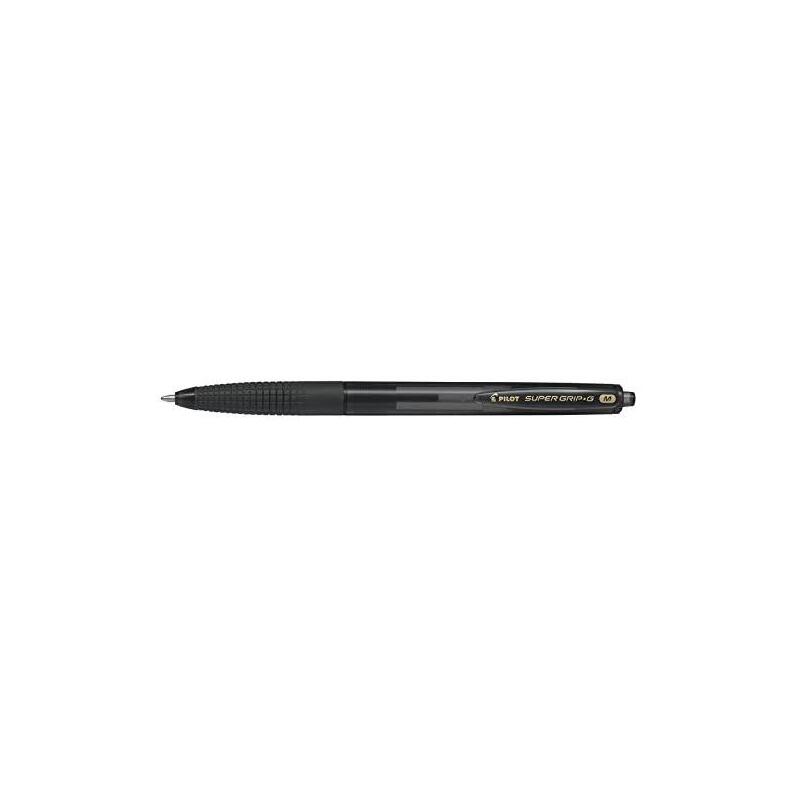 Pack 12 Unidades Pilot Boligrafo De Bola Retractil Supergrip G - Punta Redonda 1.0mm - Trazo 0.4mm - Tinta De Aceite - Grip Ergonomico - Color Negro