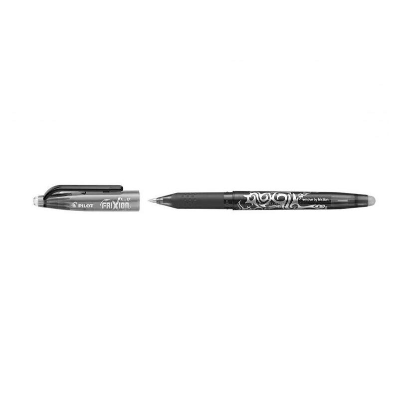 Pack 12 Unidades Pilot Boligrafo De Gel Borrable Frixion Ball - Punta De Bola Redonda 0.7mm - Trazo 0.4mm - Grip Ergonomico - Color Negro