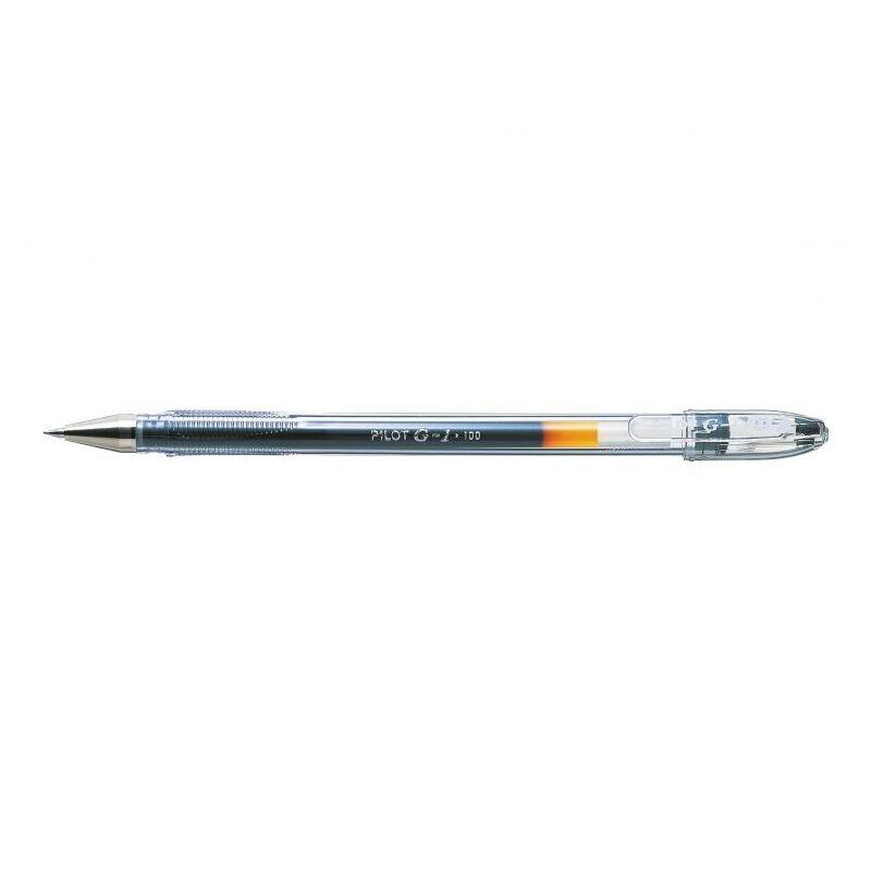 Pack 12 Unidades Pilot Boligrafo De Gel G1 - Recargable - Punta De Bola 0.5mm - Trazo 0.3mm - Cuerpo Transparente - Color Negro