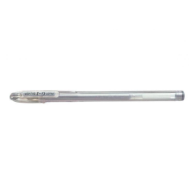 Pack 12 Unidades Pilot Boligrafo De Gel G1 - Recargable - Punta De Bola 0.7mm - Trazo 0.32mm - Cuerpo Transparente - Color Plata