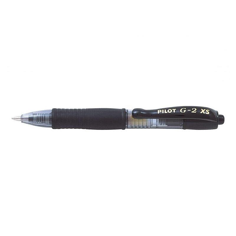 Pack 12 Unidades Pilot Boligrafo De Gel G2 Pixie Xs Retractil - Punta De Bola Redonda 0.7mm - Trazo 0.32mm - Grip Ergonomico - Color Negro