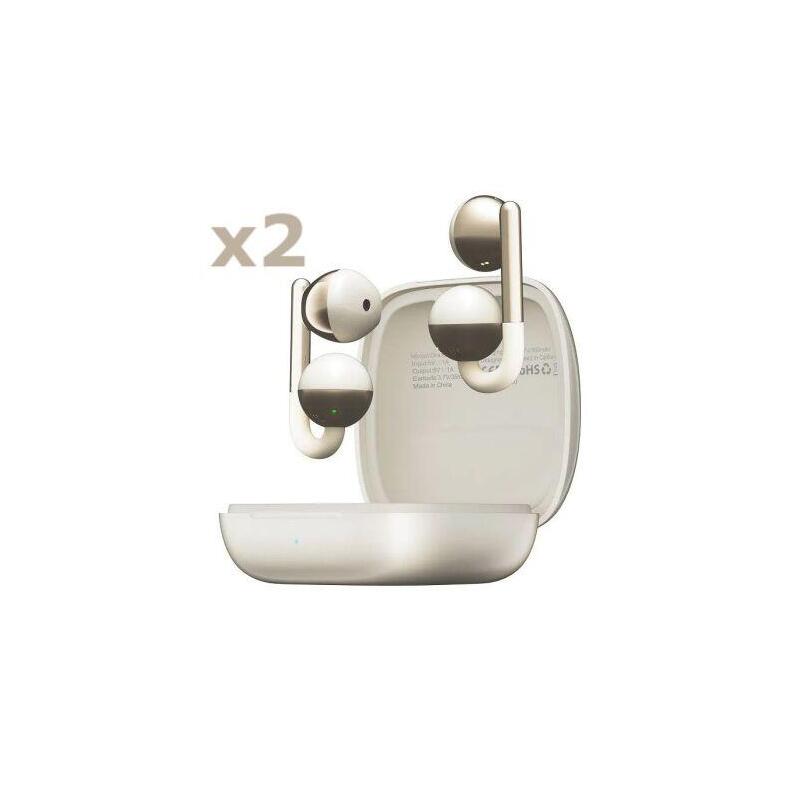 Pack 2 Auriculares Inalámbricos Kieslect Ora Earring Pods Yft2171eu - Bt · Microfono · Estuche De Carga · App Traductor Ia · Dorado