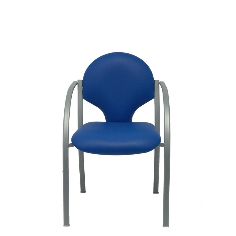 Pack 2 Sillas Hellin Chasis Gris Similpiel Azul