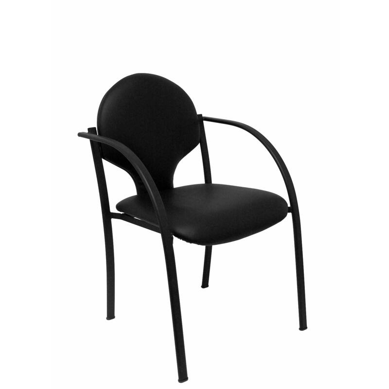 Pack 2 Sillas Hellin Chasis Negro Piel Negro