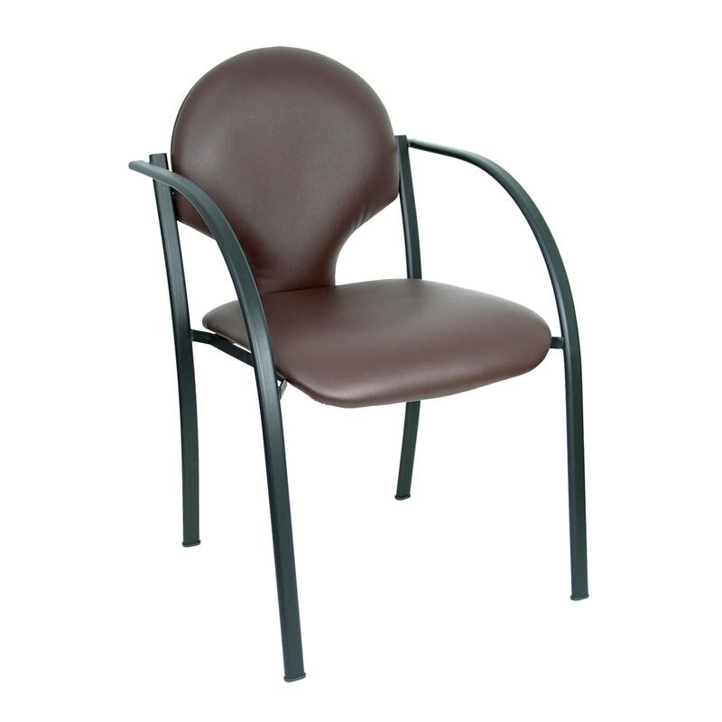 Pack 2 Sillas Hellin Chasis Negro Similpiel Marron