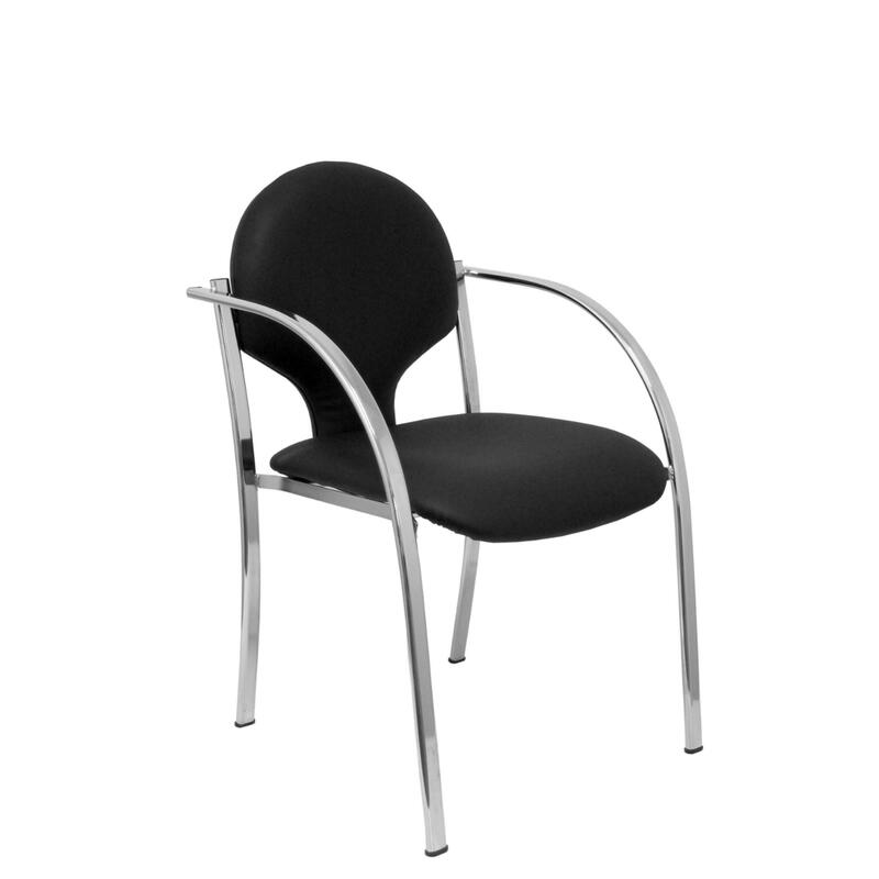 Pack 2 Sillas Hellin Similpiel Negro Chasis Croma