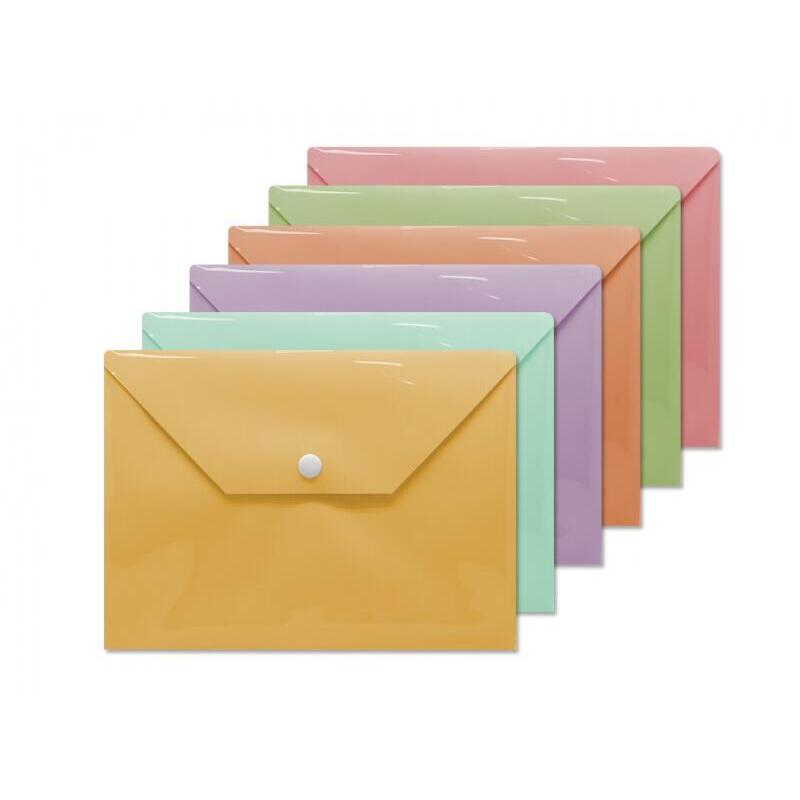 Pack De 10 Unidades Bismark Sobre De Polipropileno Con Broche - Formato 4º - Colores Pastel Surtidos