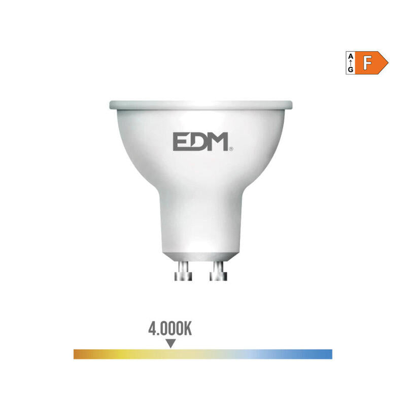 Pack De 10 Unidades - Bombilla Dicroica Led Gu10 5w 450lm 4000k Luz Dia Ø5x5,5cm Edm