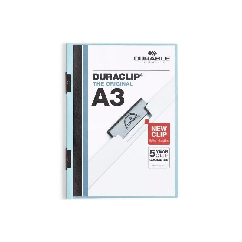 Pack De 10 Unidades Durable Carpeta Dossier Pinza Duraclip 60 A3 Azul