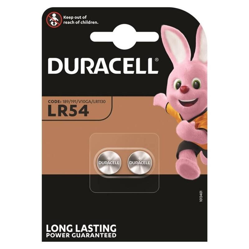 Pack De 10 Unidades Duracell Pila Boton Alcalina Lr54 Lr1130 Ag10 1,5v Blister*2 10 Uds