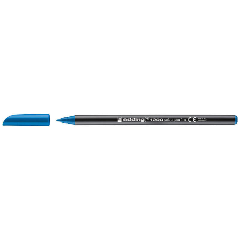 Pack De 10 Unidades Edding 1200 Rotulador Permanente Punta Redonda - Trazo Entre 0.5 Y 1 Mm. - Tinta Con Base De Agua - Color Azul Claro
