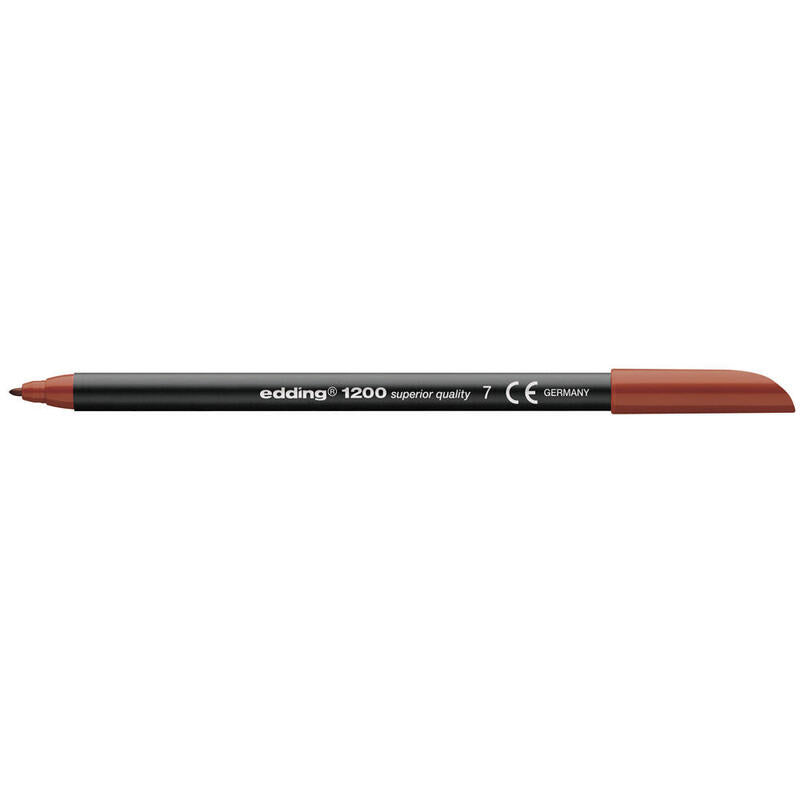 Pack De 10 Unidades Edding 1200 Rotulador Permanente Punta Redonda - Trazo Entre 0.5 Y 1 Mm. - Tinta Con Base De Agua - Color Marron
