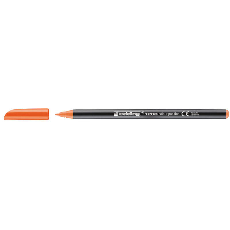 Pack De 10 Unidades Edding 1200 Rotulador Permanente Punta Redonda - Trazo Entre 0.5 Y 1 Mm. - Tinta Con Base De Agua - Color Naranja
