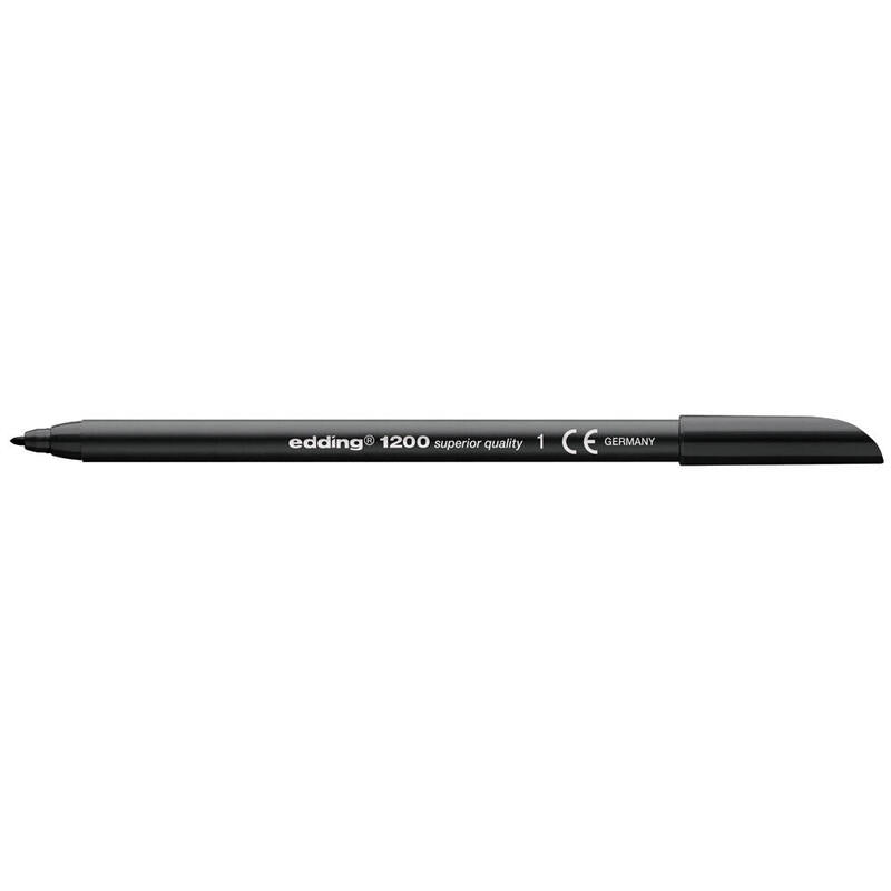 Pack De 10 Unidades Edding 1200 Rotulador Permanente Punta Redonda - Trazo Entre 0.5 Y 1 Mm. - Tinta Con Base De Agua - Color Negro