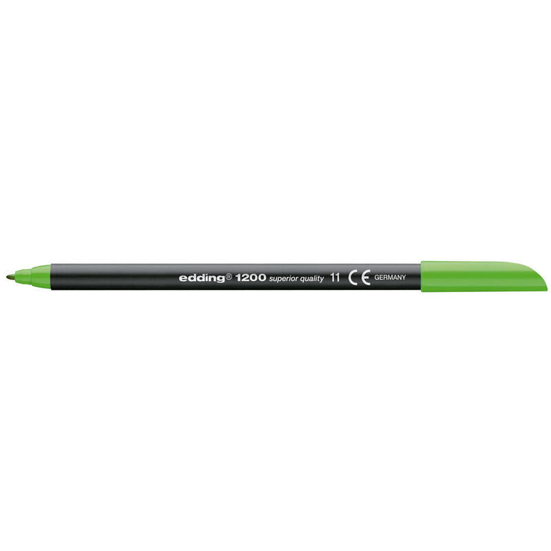Pack De 10 Unidades Edding 1200 Rotulador Permanente Punta Redonda - Trazo Entre 0.5 Y 1 Mm. - Tinta Con Base De Agua - Color Verde Claro
