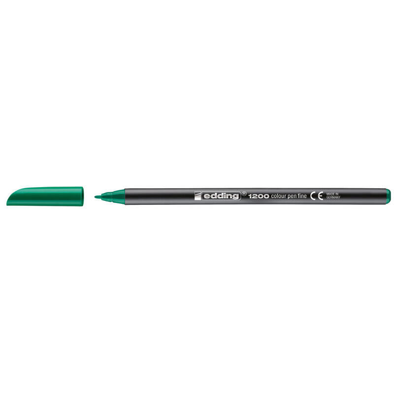 Pack De 10 Unidades Edding 1200 Rotulador Permanente Punta Redonda - Trazo Entre 0.5 Y 1 Mm. - Tinta Con Base De Agua - Color Verde