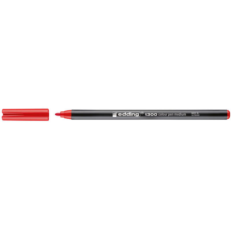 Pack De 10 Unidades Edding 1300 Rotulador - Punta Redonda - Trazo 2 Mm. - Tinta Con Base De Agua - Color Rojo