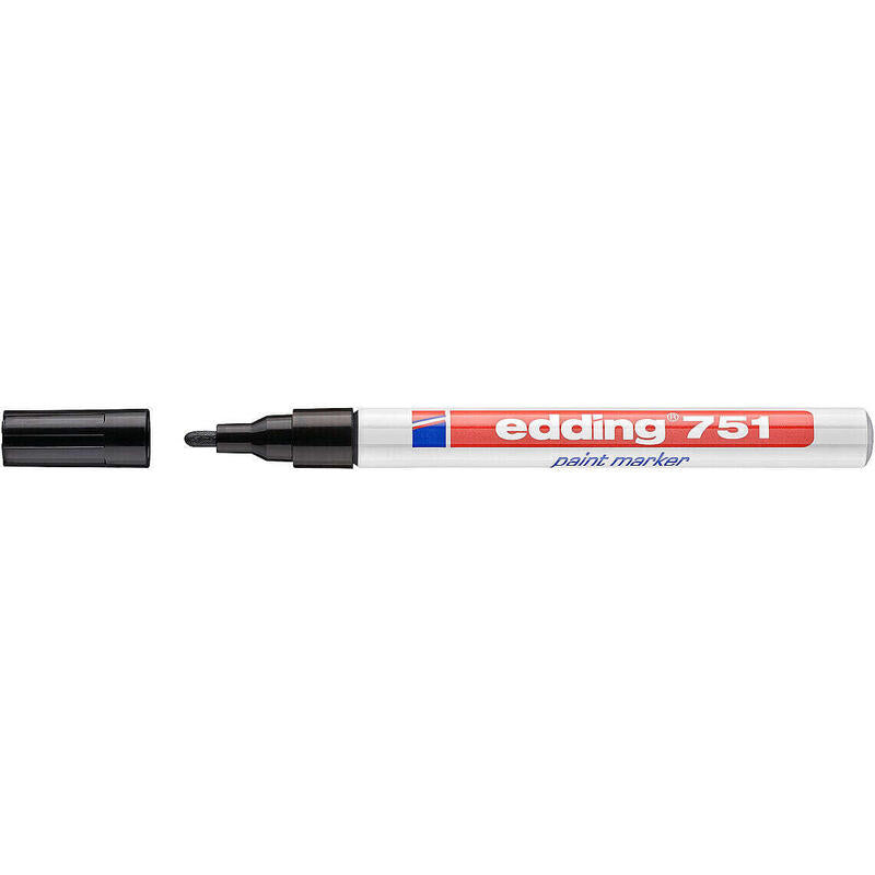 Pack De 10 Unidades Edding 751 Rotulador Permanente - Punta Redonda - Trazo Entre 1 Y 2 Mm. - Tinta Opaca - Secado