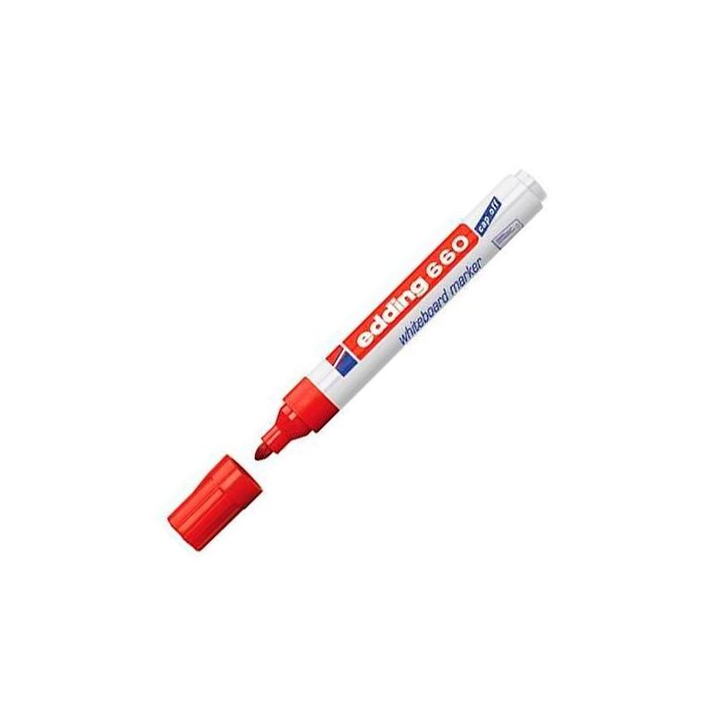 Pack De 10 Unidades Edding Marcador De Pizarra Blanca 660 Rojo
