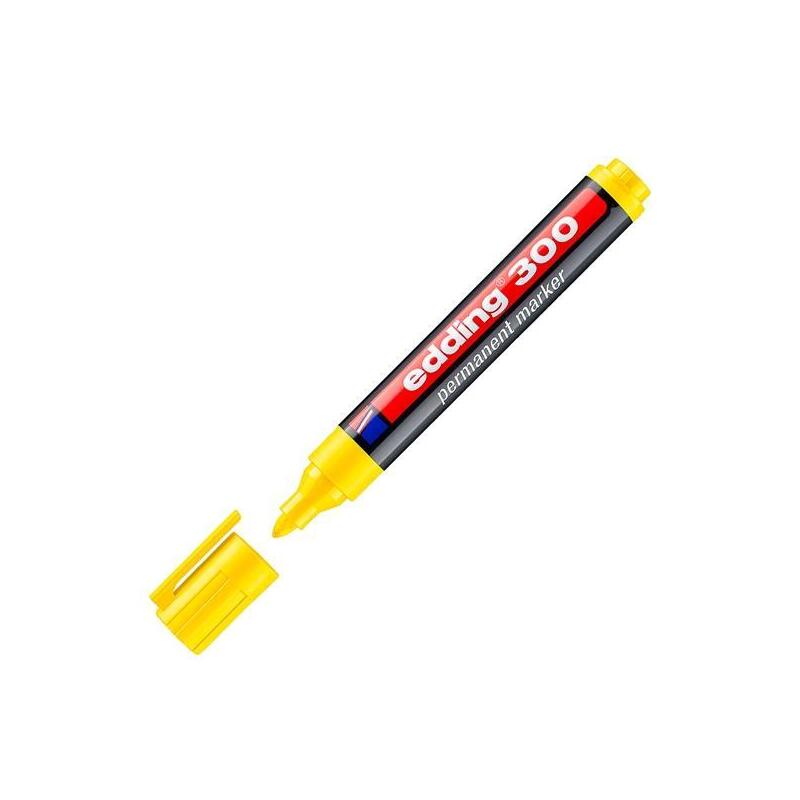 Pack De 10 Unidades Edding Marcador Permanente 300 P/Redonda Amarillo