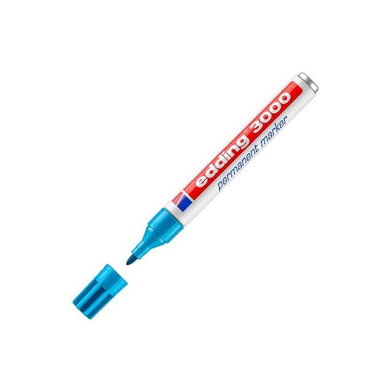 Pack De 10 Unidades Edding Marcador Permanente 3000 Azul Claro