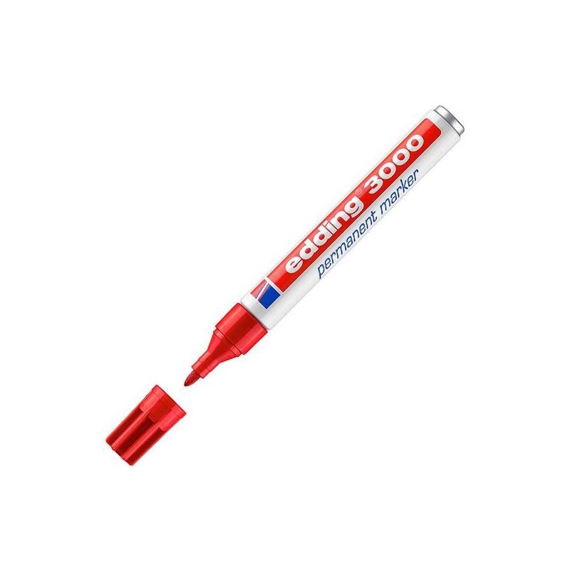 Pack De 10 Unidades Edding Marcador Permanente 3000 Rojo