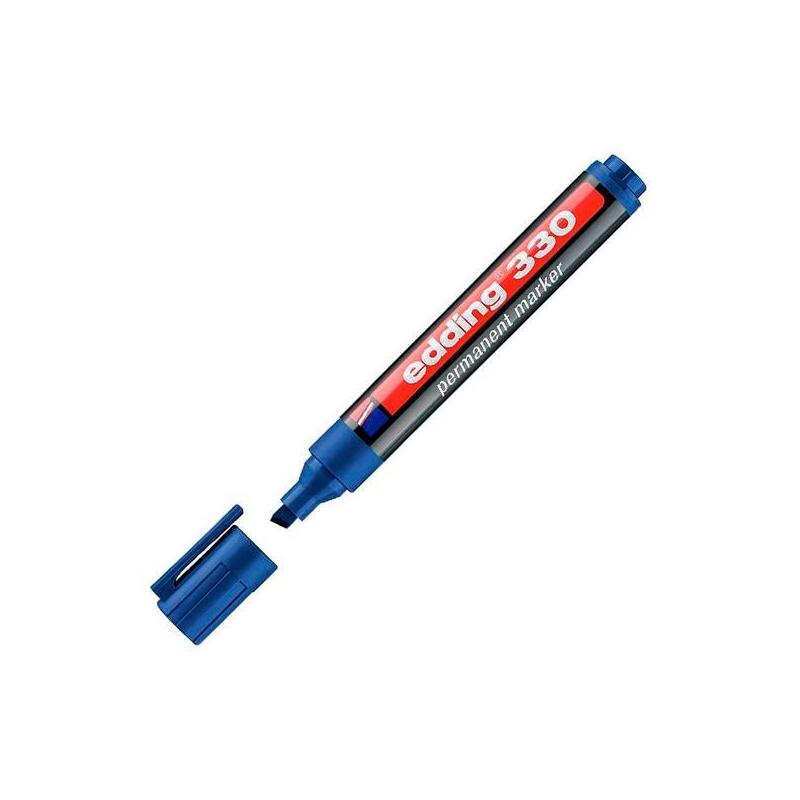 Pack De 10 Unidades Edding Marcador Permanente 330 P/Biselada Azul