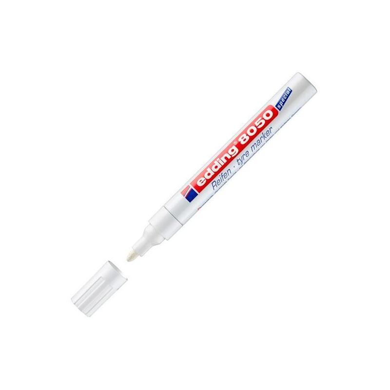 Pack De 10 Unidades Edding Marcador Permanente Para Neumáticos Y Superficies De Goma Blanco