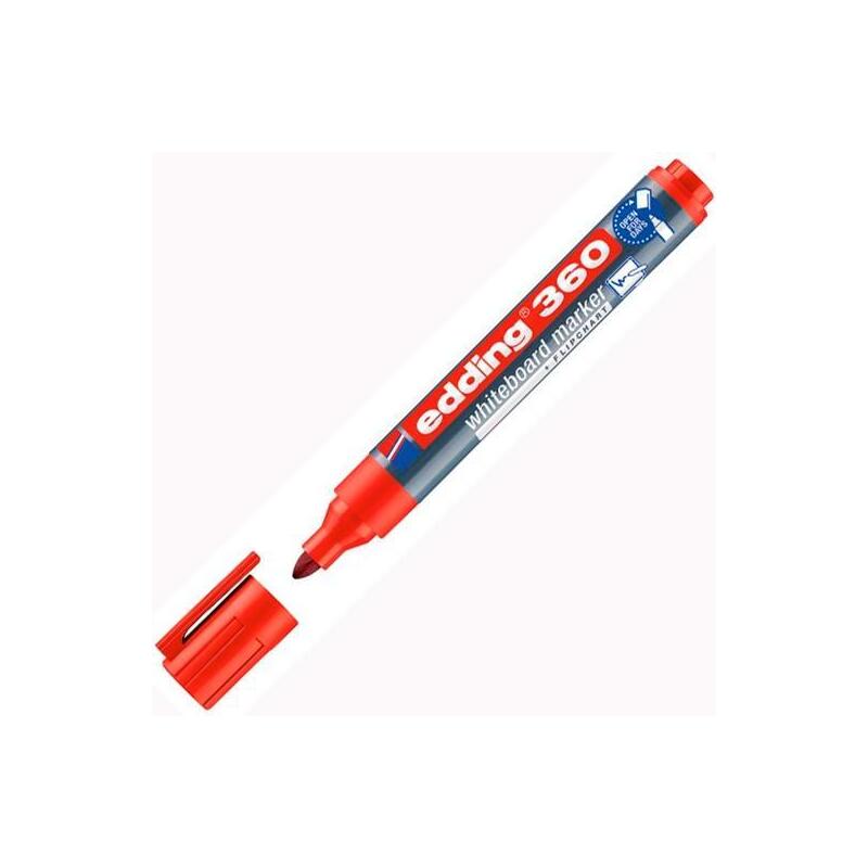 Pack De 10 Unidades Edding Marcador Pizarra Blanca 360 Rellenable Rojo