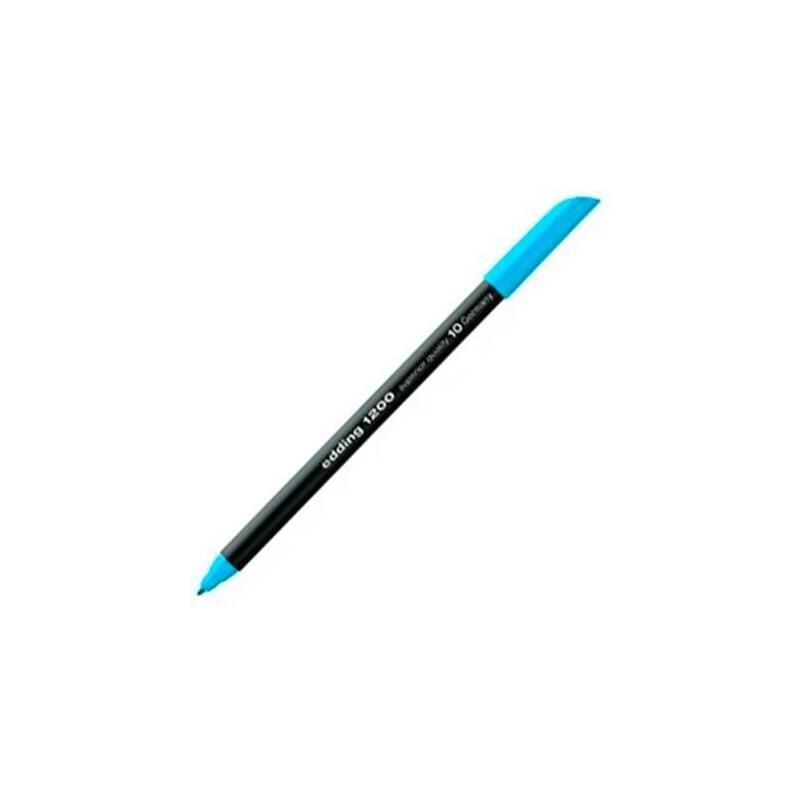 Pack De 10 Unidades Edding Rotulador Punta De Fibra 1200 Azul Claro