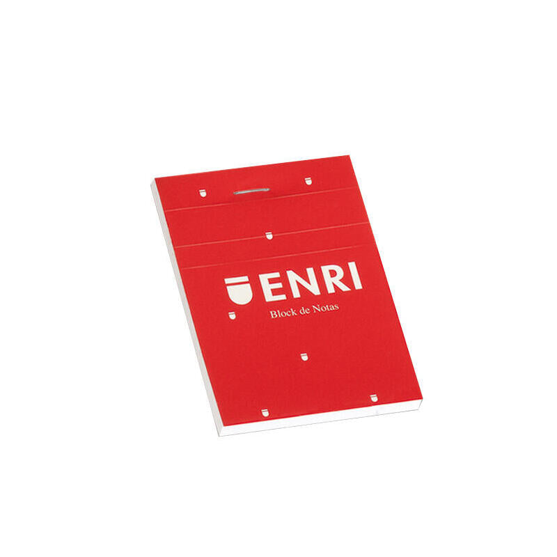Pack De 10 Unidades Enri Bloc De Notas Grapado Formato A7 Liso - 80 Hojas Microperforadas - Tapa Blanda Roja